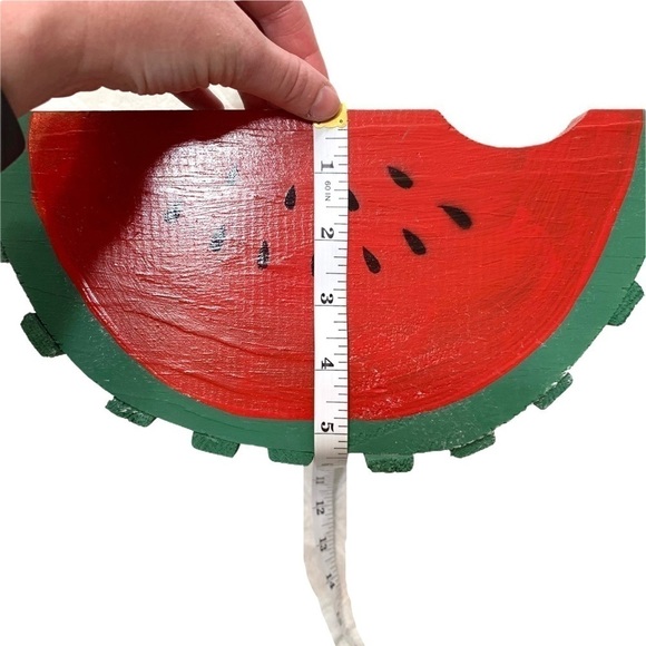 Vintage Handcrafted Watermelon Slice Wooden Basket - Picture 11 of 11